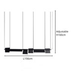 Diagram of a rectangular frame with a length of 156 cm and an adjustable height of 160 cm, ideal for suspending a pendant light. Depicted with thin vertical and horizontal lines and labeled measurements.